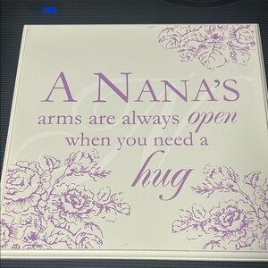 Hobby Lobby Purple and Cream Nana's Hug Sign